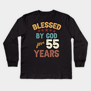 blessed by god for 55 years Kids Long Sleeve T-Shirt